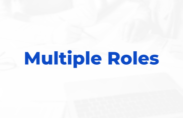 White image with blue font stating "Multiple Roles"